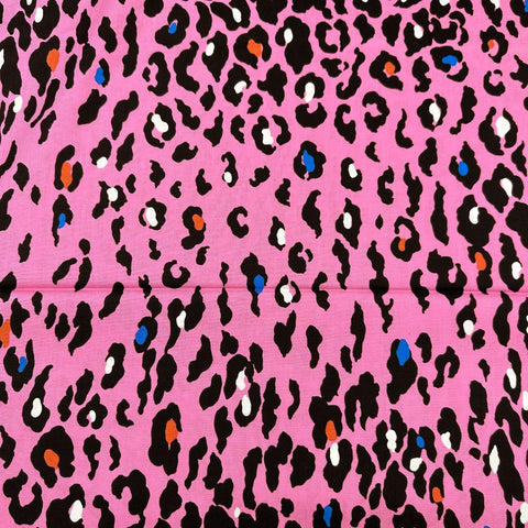 Alexander Henry Rico Leopard Print Cotton Fabric Pink