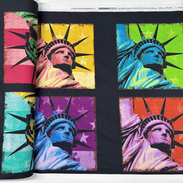 1 Panel Patriots Digital Warhol Style Lady Liberty Cotton Fabric by Robert Kaufman