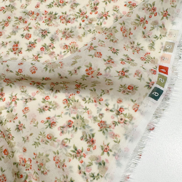 Sunset Studio Collection High Multi Sheer Floral Polyester Chiffon Fabric Ivory, Robert Kaufman