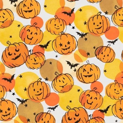 Alexander Henry Pumpkin Polka Dot Orange Cotton Fabric Halloween 9001 A