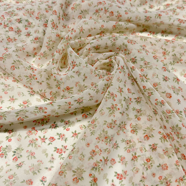 Sunset Studio Collection High Multi Sheer Floral Polyester Chiffon Fabric Ivory, Robert Kaufman