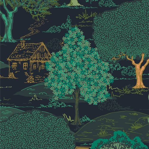 Hillside Cottage Maureen Cracknell Cotton Fabric, Art Gallery Fabrics ABO54605