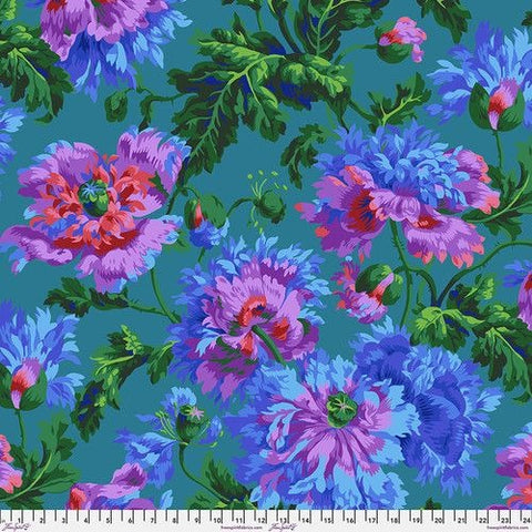 Garden Party Blue Kaffe Fassett Collective Cotton Fabric, Free Spirit PWPJ020.BLUE