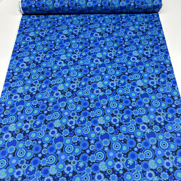 Mythical Bloom - Blue Mythical by Stacy Peterson Cotton Fabric, Free Spirit