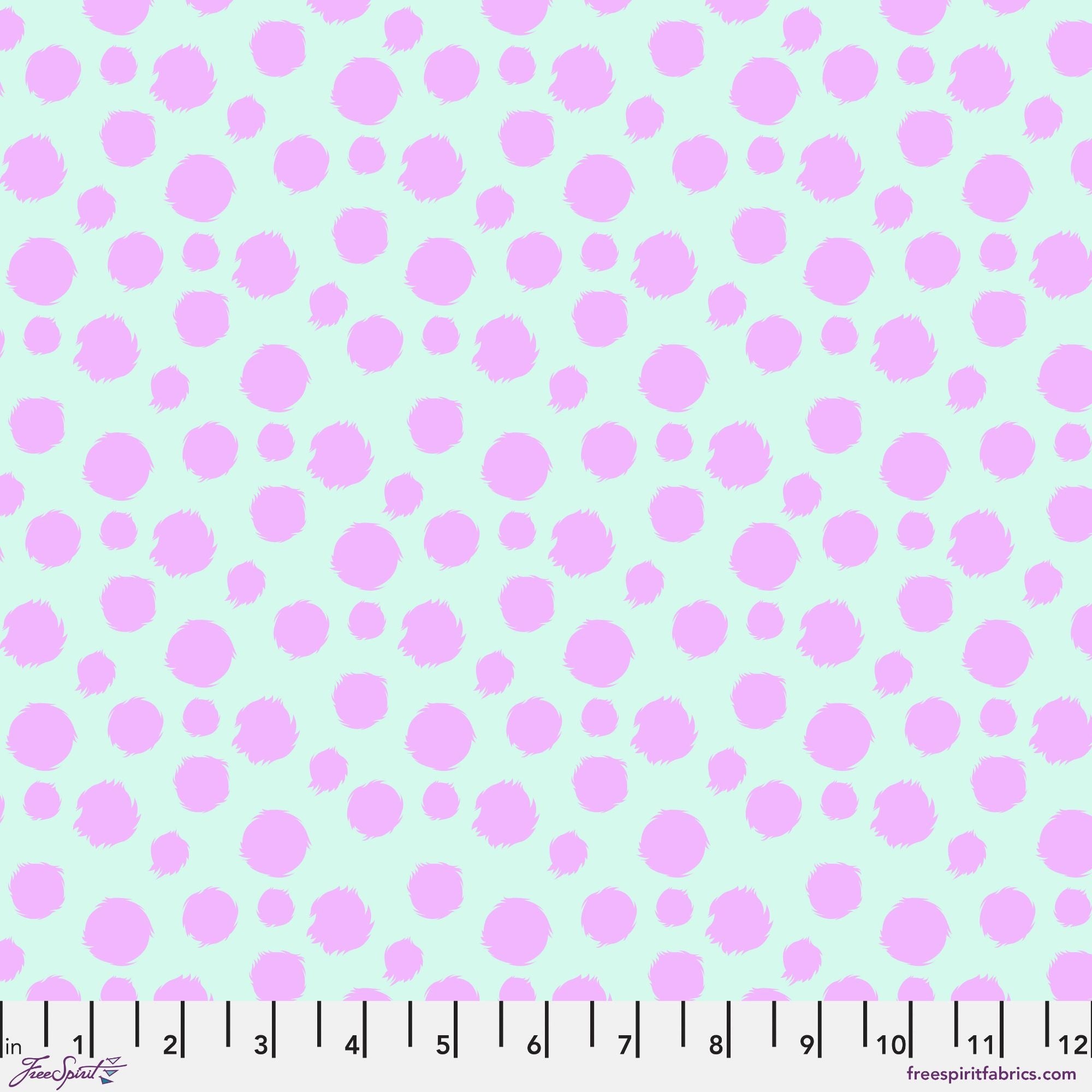 Fur Ball - Technomint Tabby Road Deja Vu Cotton Fabric, Tula Pink for Free Spirit PWTP097.TECHNOMINT