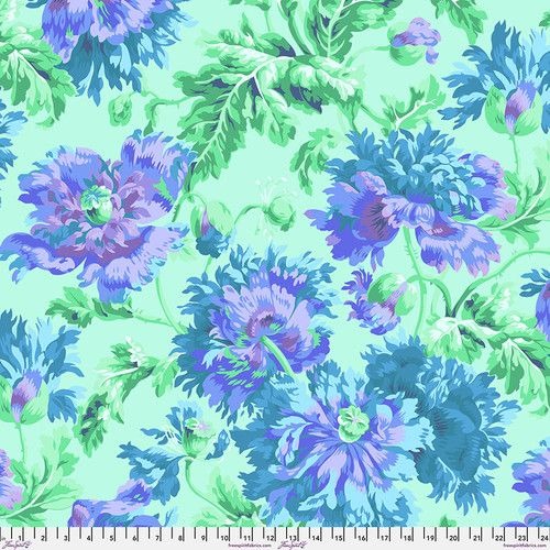 Garden Party Celadon Kaffe Fassett Collective Cotton Fabric, Free Spirit PWPJ020.CELADON