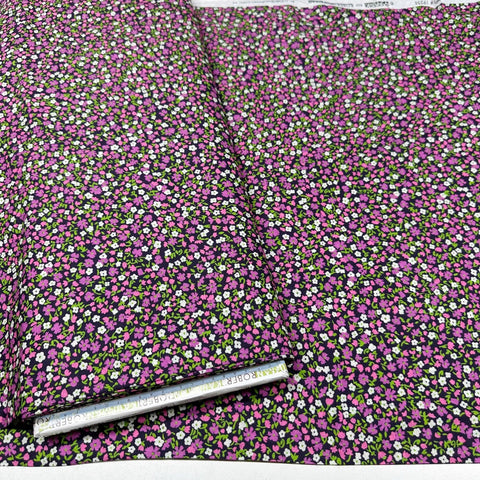 London Calling SRKD-19235-233 Berry Tiny Floral Cotton Lawn Fabric Robert Kaufman