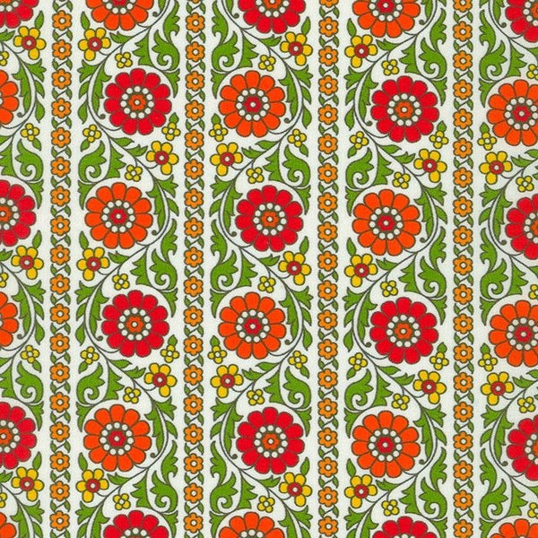 London Calling SRKN-21238-191 Autumn Retro Floral Cotton Lawn Fabric Robert Kaufman