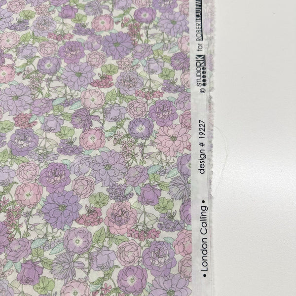 London Calling SRKD-19227-414  Heather Retro Floral Cotton Lawn Fabric Robert Kaufman