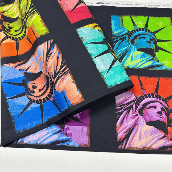 1 Panel Patriots Digital Warhol Style Lady Liberty Cotton Fabric by Robert Kaufman