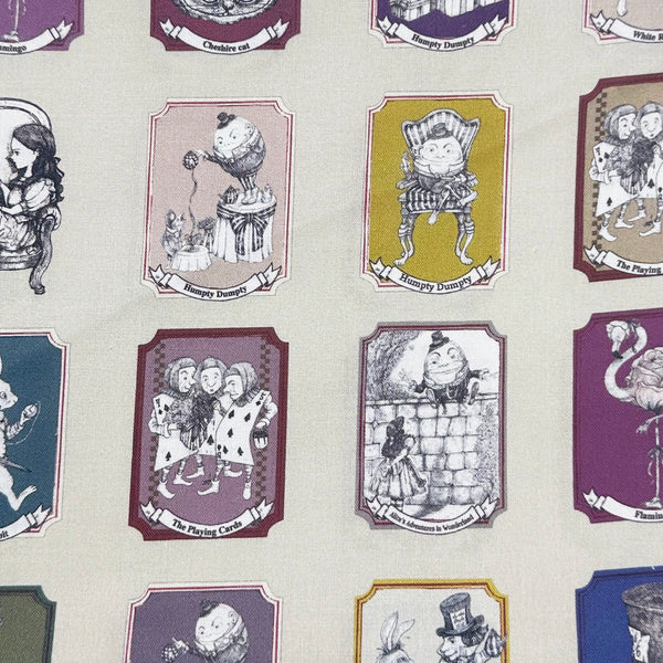 Afternoon Tea Party PM 3:00 Cotton Fabric in Beige by Illustrator Ringo, Imported from Japan