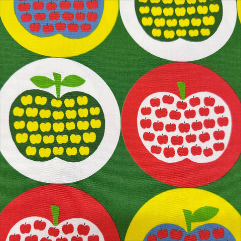 Apple Print Cotton Oxford Fabric by Koko Seki, Green