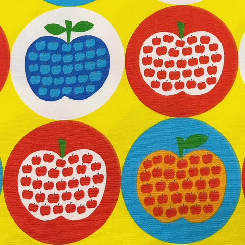 Apple Print Cotton Oxford Fabric by Koko Seki, Yellow