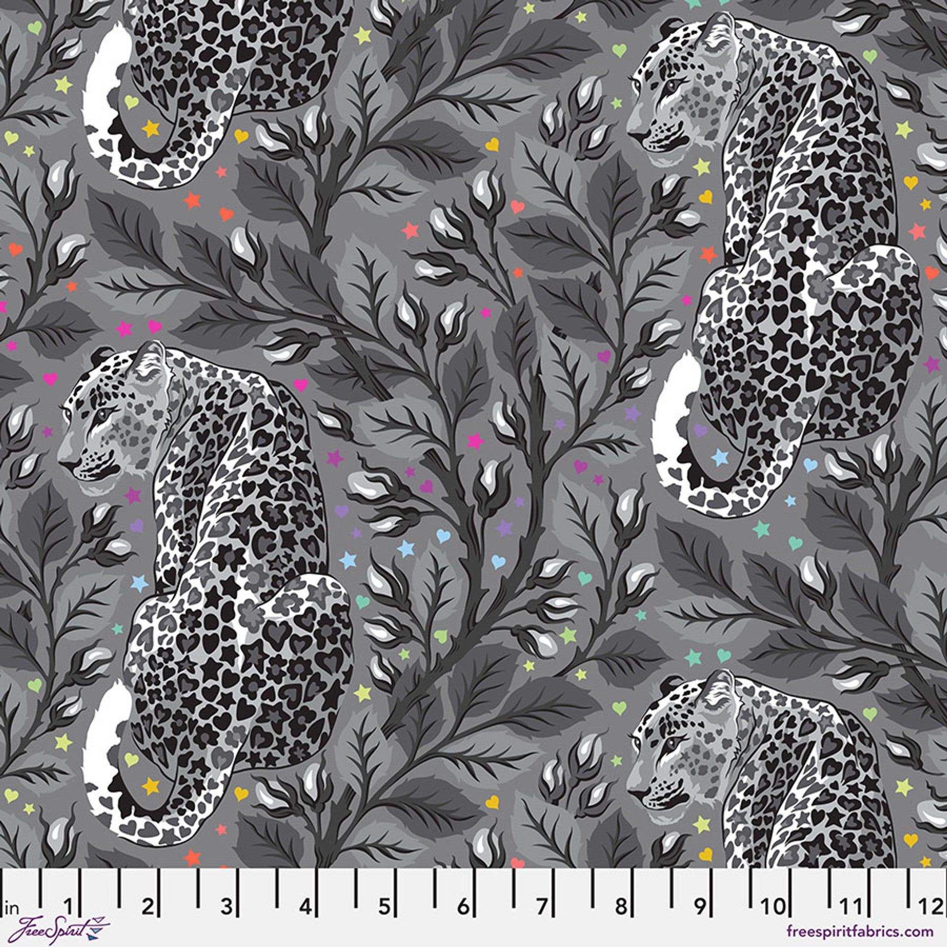 Beautymark - Shadow || Graywork Tula Pink Cotton Fabric, Free Spirit PWTP258.SHADOW