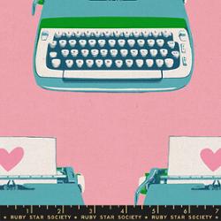Best Day Ever Typewriter Canvas Fabric in Posy, RS0108 19L Ruby Star Society