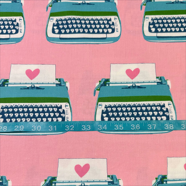 Best Day Ever Typewriter Canvas Fabric in Posy, RS0108 19L Ruby Star Society