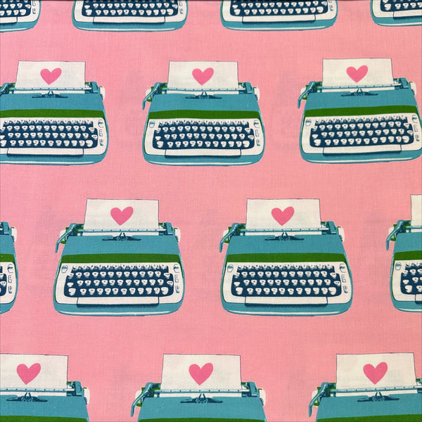Best Day Ever Typewriter Canvas Fabric in Posy, RS0108 19L Ruby Star Society