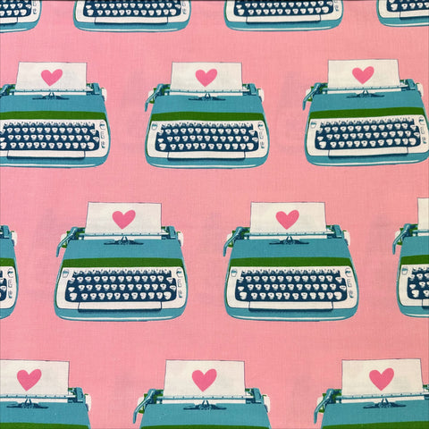 Best Day Ever Typewriter Canvas Fabric in Posy, RS0108 19L Ruby Star Society