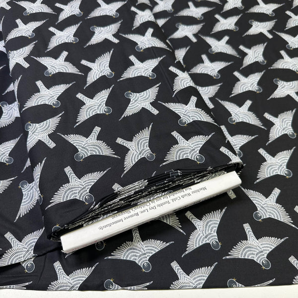 Birdsong Birds in Flight in Raven by Gingiber, Cotton Fabric 48353 17 Moda Fabrics