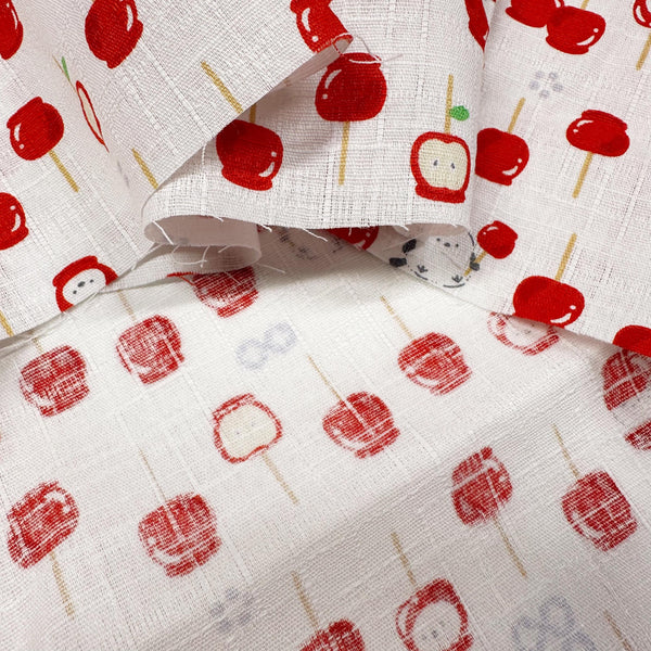 Candy Apple Cotton DOBBY Fabric in Black, Cosmo Textiles 