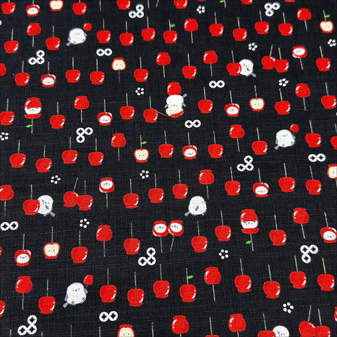 Candy Apple Cotton DOBBY Fabric in Black, Cosmo Textiles 