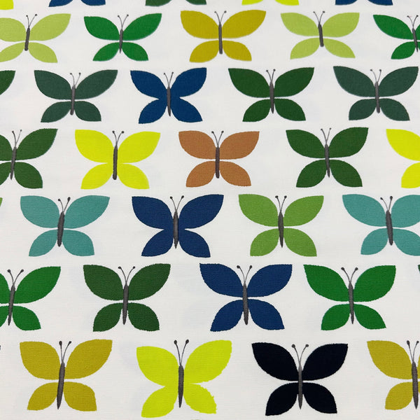 Canyon Butterfly 2009 Heavy Oxford Cotton Fabric by Alexander Henry, Green Blue, OOP