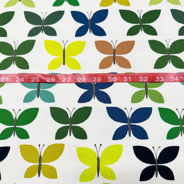 Canyon Butterfly 2009 Heavy Oxford Cotton Fabric by Alexander Henry, Green Blue, OOP