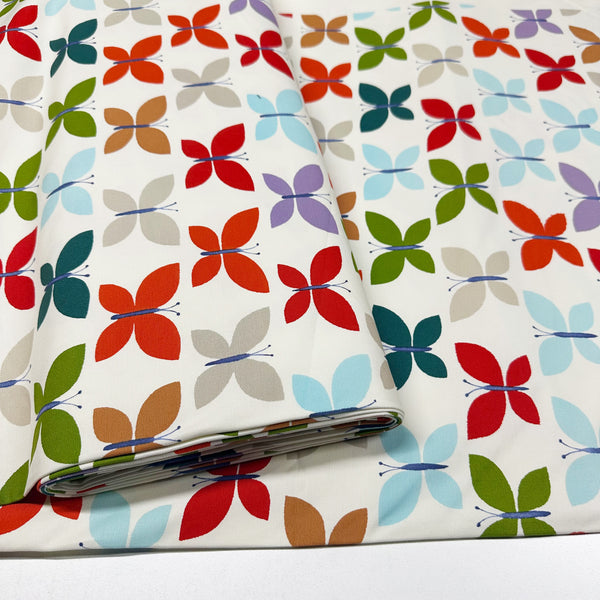 Canyon Butterfly 2009 Heavy Oxford Cotton Fabric by Alexander Henry, Red, OOP