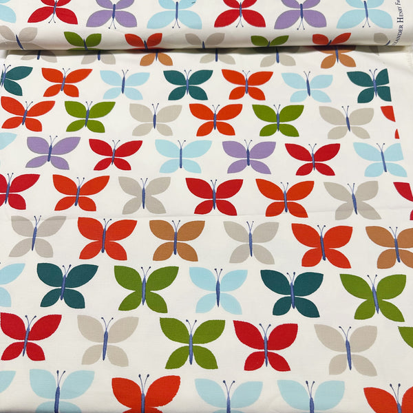 Canyon Butterfly 2009 Heavy Oxford Cotton Fabric by Alexander Henry, Red, OOP
