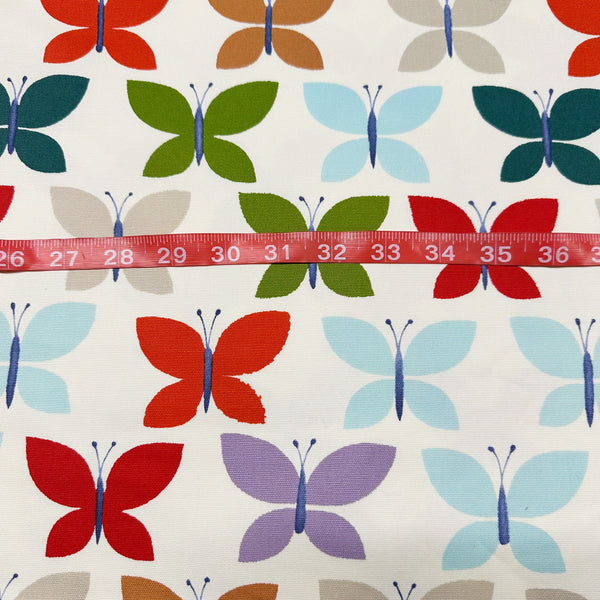 Canyon Butterfly 2009 Heavy Oxford Cotton Fabric by Alexander Henry, Red, OOP