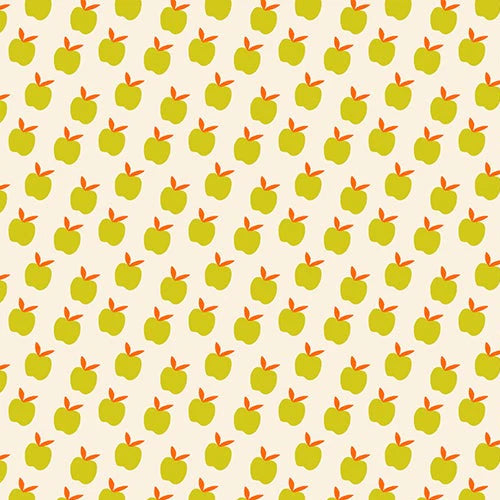 Catnap Ditsy Apples cotton fabric in Pistachio by Alexia Abegg for Ruby Star Society