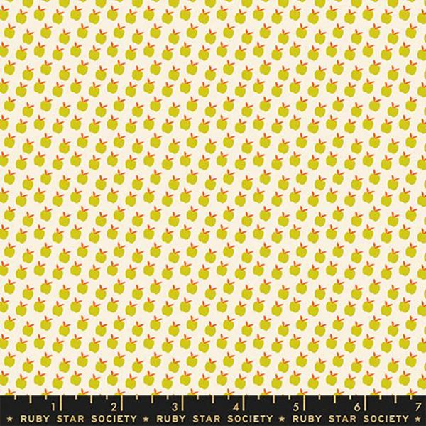 Catnap Ditsy Apples cotton fabric in Pistachio by Alexia Abegg for Ruby Star Society