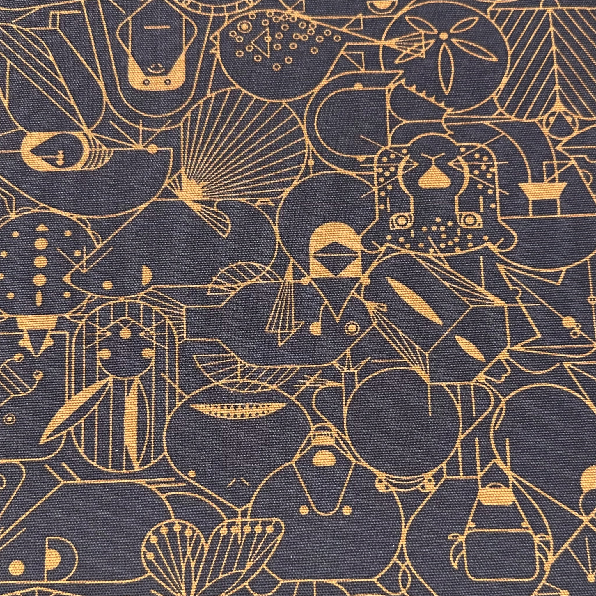 Charley Harper End Papers Dusk Canvas Organic Cotton Fabric, Birch Fabrics D-CH-300-DUSK