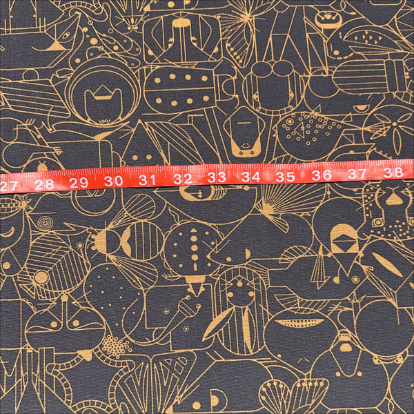 Charley Harper End Papers Dusk Canvas Organic Cotton Fabric, Birch Fabrics D-CH-300-DUSK