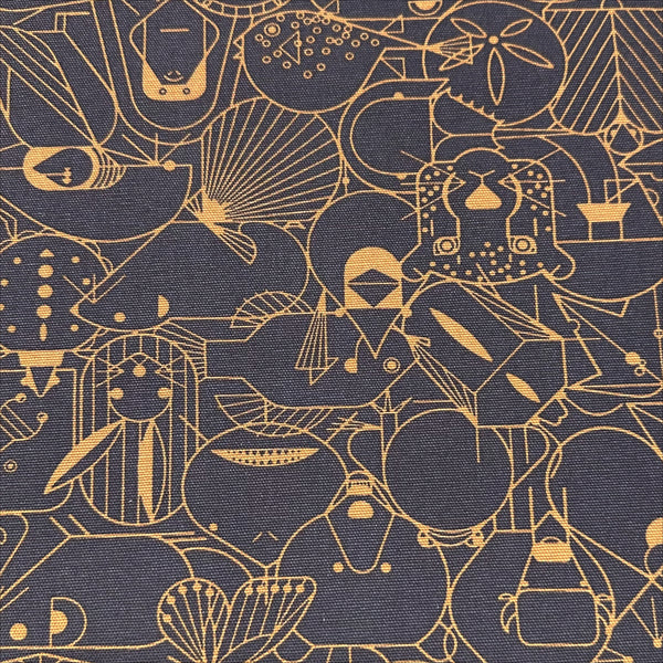 Charley Harper End Papers Dusk Canvas Organic Cotton Fabric, Birch Fabrics D-CH-300-DUSK