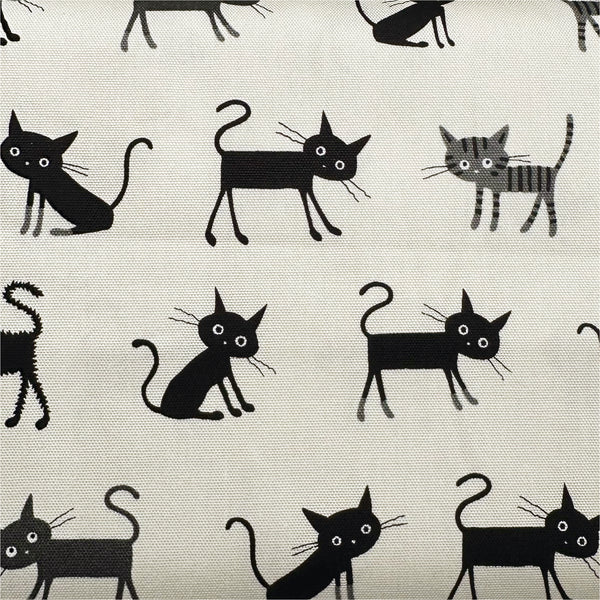Coco Land Cats Cotton Oxford Fabric, Imported from Japan BTY, Medium Kitties Cocoland by Kisa on Natural
