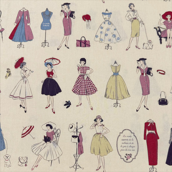 Couturiere Retro 50's Fashion Ladies Cotton Fabric