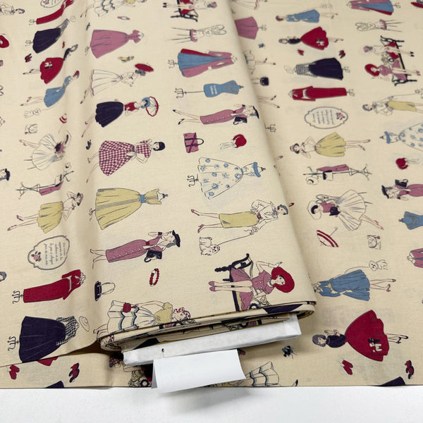 Couturiere Retro 50's Fashion Ladies Cotton Fabric