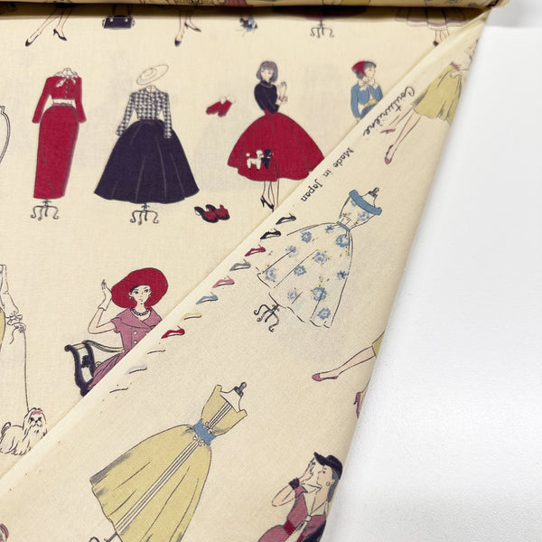 Couturiere Retro 50's Fashion Ladies Cotton Fabric