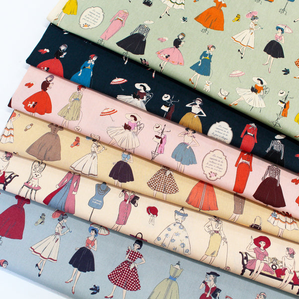 Couturiere Retro 50's Fashion Ladies Cotton Fabric
