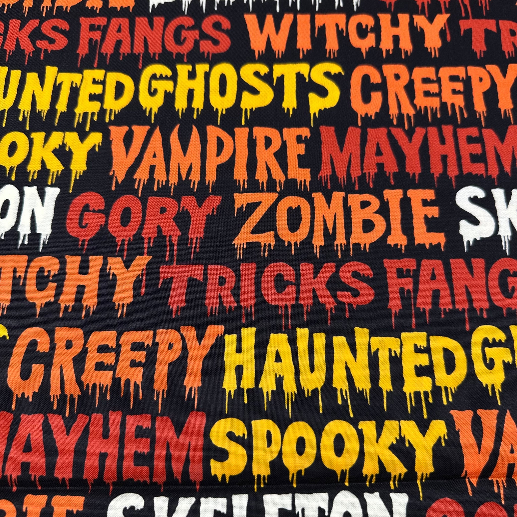 Creepy by Alexander Henry Cotton Fabric, 8739B Halloween Spooky Words