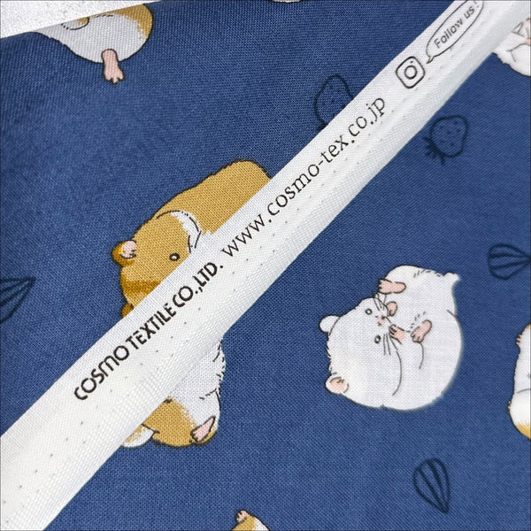 Cute Hamsters Cotton Fabric in Blue by Cosmo Textiles, AP55903H 2E