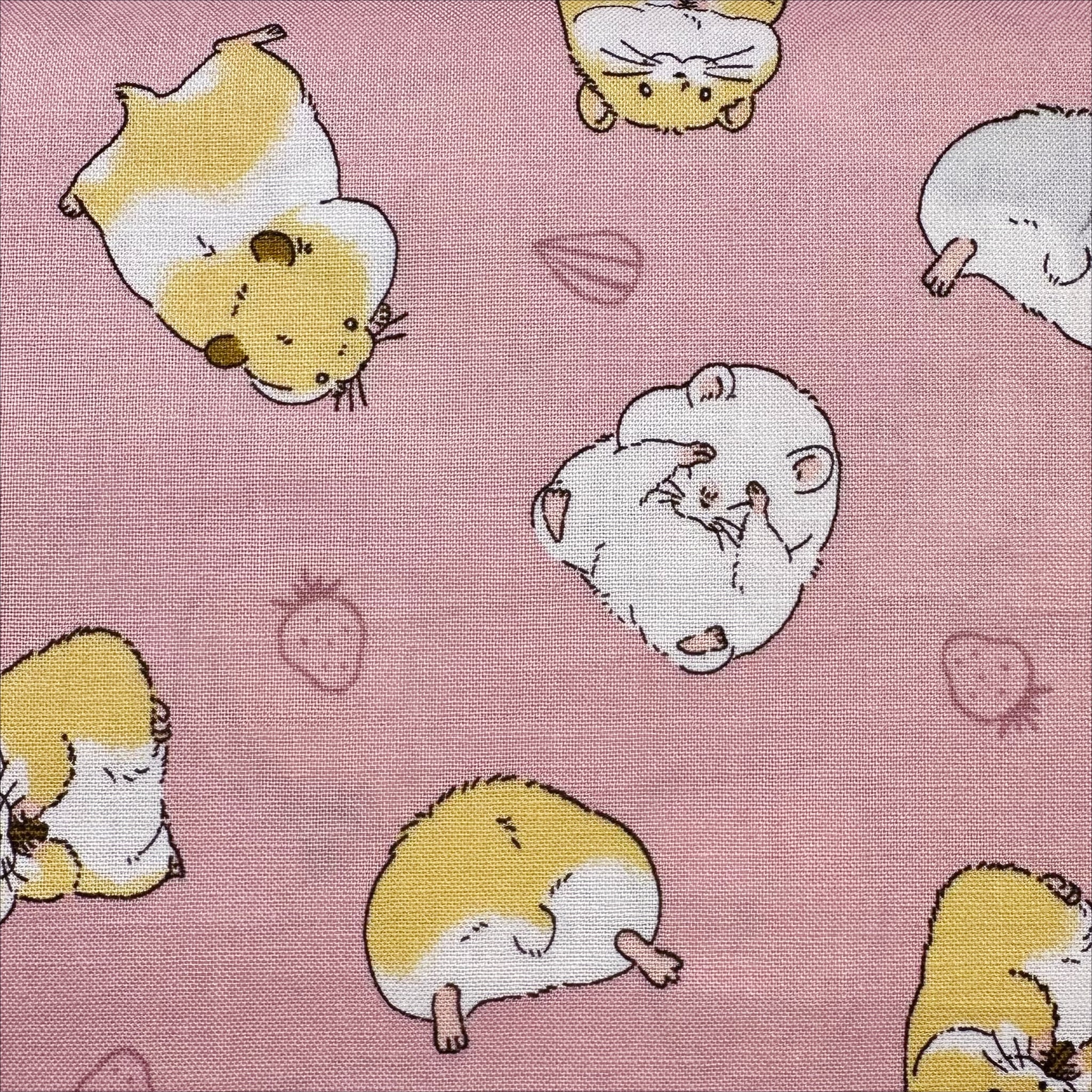 Cute Hamsters Cotton Fabric in Pink by Cosmo Textiles, AP55903H 2D