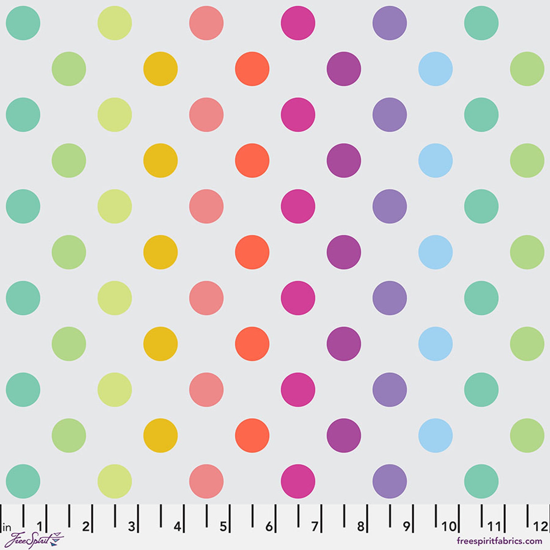 Disco Poms - Whisper || True Colors Graywork Tula Pink Cotton Fabric, Free Spirit PWTP262.WHISPER