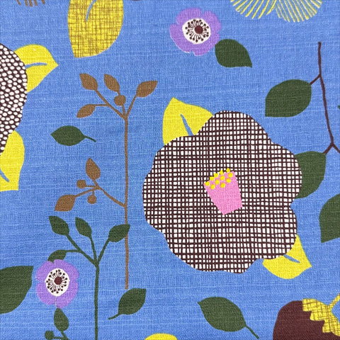 Flower Cotton DOBBY Fabric by Miori Collection, Imported from Japan, Caramel