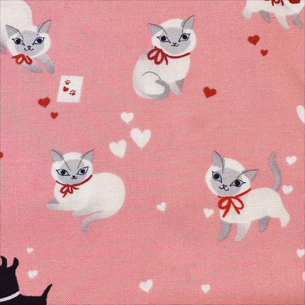 Funny Valentine Kitty in Ballerina By Lizzy House, 37140 20 Moda Fabric