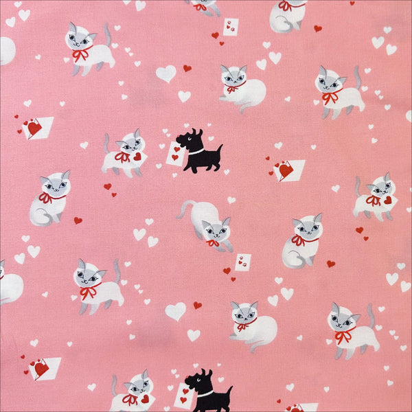 Funny Valentine Kitty in Ballerina By Lizzy House, 37140 20 Moda Fabric