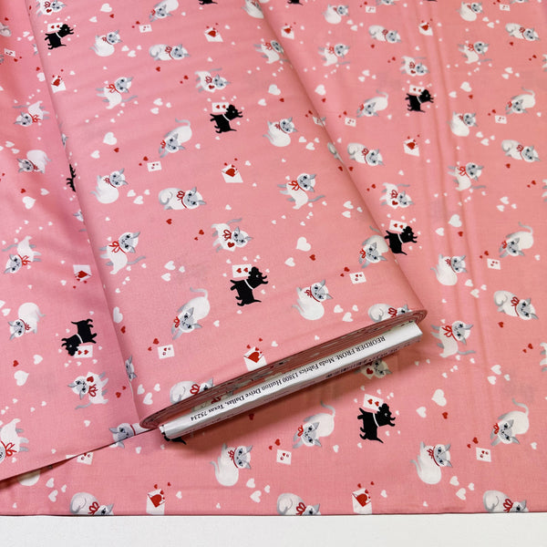 Funny Valentine Kitty in Ballerina By Lizzy House, 37140 20 Moda Fabric