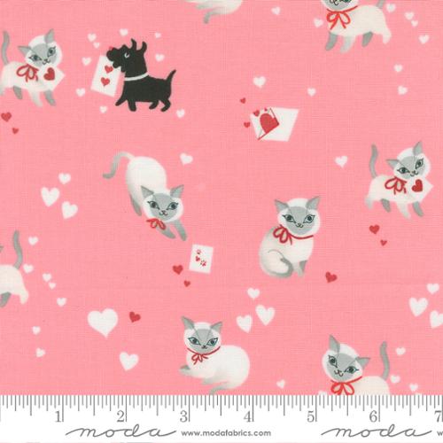 Funny Valentine Kitty in Ballerina By Lizzy House, 37140 20 Moda Fabric