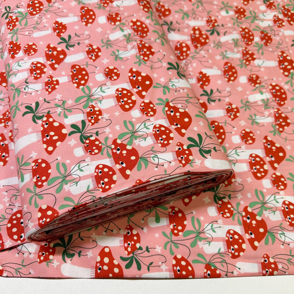Funny Valentine Mushrooms in Ballerina By Lizzy House, 37141 19 Moda Fabric